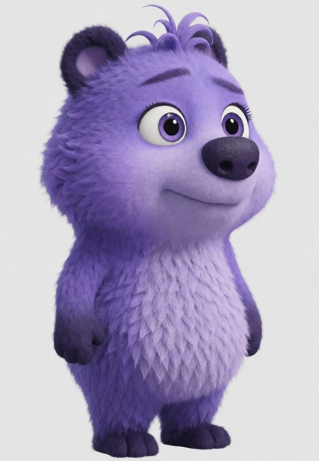 Funfie, a lavender plush bear